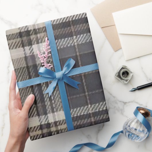 Luxury Masculine Modern Tartan Gift Wrap ラッピングペーパー (ギフト)