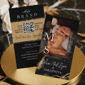 Luxury Med Spa Esthetician Black Gold Agate 名刺