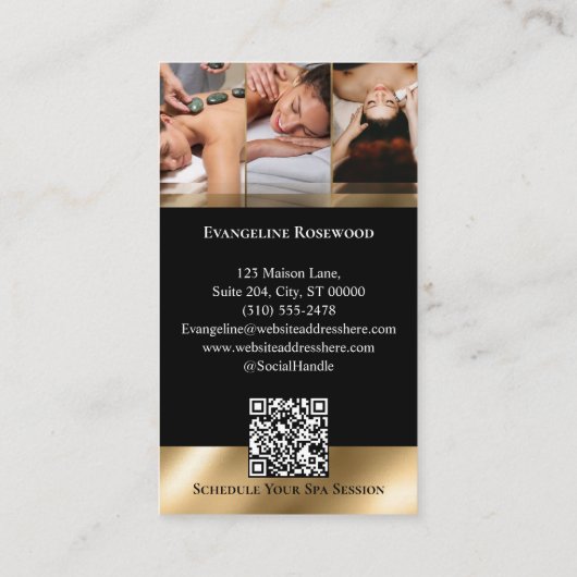 Luxury Med Spa Wellness Arch Luxe Photo Black Gold 名刺 (裏面)