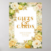 Luxury Mediterranean Lemons & Flowers Wedding ポスター (正面)