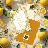 Luxury Mediterranean Lemons & Flowers Wedding 招待状