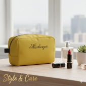 Luxury Metallic Gold Custom Name Toiletry Dopp Kit ドップキット