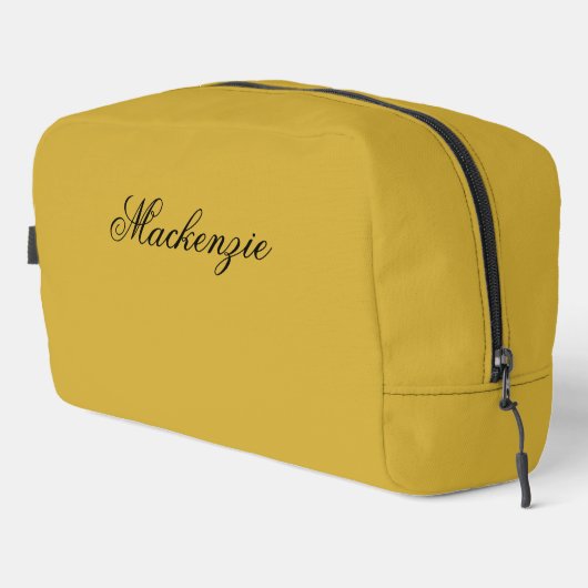 Luxury Metallic Gold Custom Name Toiletry Dopp Kit ドップキット (右コーナー)