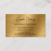 Luxury Metallic Real Estate Black Gold Script 名刺 (裏面)
