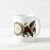 Luxury Midnight Coffee Botanical Mug – Elegant Caf コーヒーマグカップ (正面右)