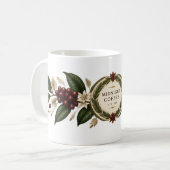 Luxury Midnight Coffee Botanical Mug – Elegant Caf コーヒーマグカップ (正面左)