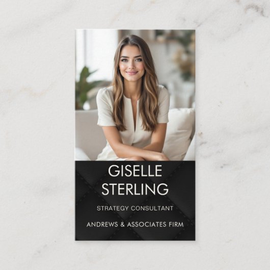 Luxury Minimal Black Professional Photo 名刺 (正面)