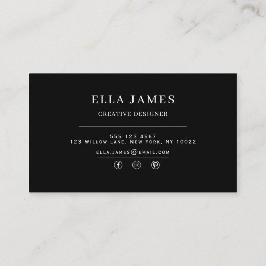 Luxury Minimal Business Card for Professionals 名刺 (裏面)