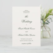 Luxury Minimal Dark Green Wedding Invitation 招待状 (スタンド正面)