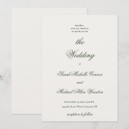 Luxury Minimal Dark Green Wedding Invitation 招待状