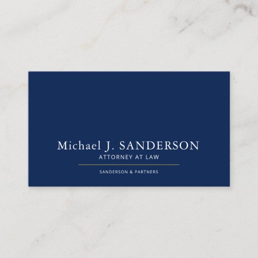 Luxury minimal elegant navy attorney at law 名刺 (正面)