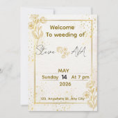 Luxury Minimal Gold Wedding Invitation 招待状 (正面)