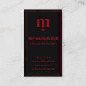 Luxury minimal initial black and red 名刺 (裏面)