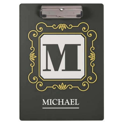 Luxury minimal Modern monogram クリップボード (正面)