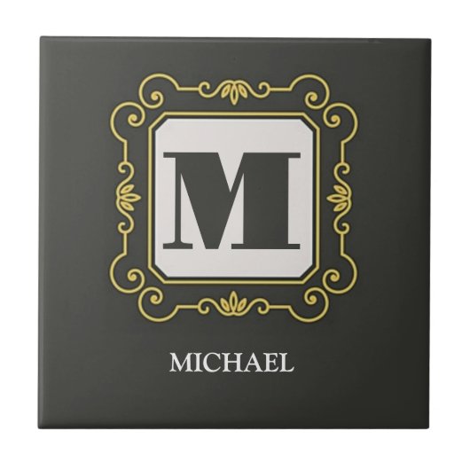 Luxury minimal Modern monogram タイル (正面)