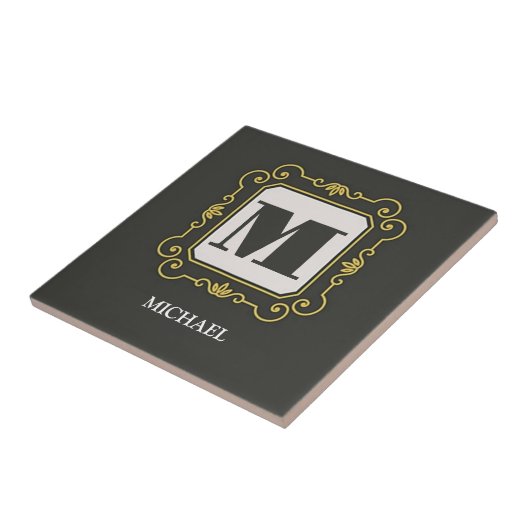 Luxury minimal Modern monogram タイル (側面)