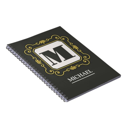 Luxury minimal Modern monogram ノートブック (右側)