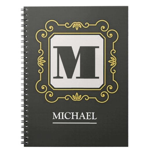 Luxury minimal Modern monogram ノートブック (正面)