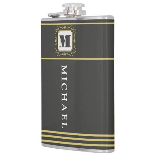 Luxury minimal Modern monogram フラスク (左)
