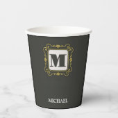 Luxury minimal Modern monogram 紙コップ (正面)