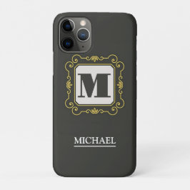 Luxury minimal Modern monogram iPhone 11 Proケース