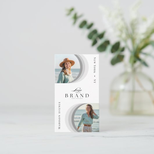 Luxury Minimal Modern Professional 2 Photo Logo 名刺 (スタンド正面)