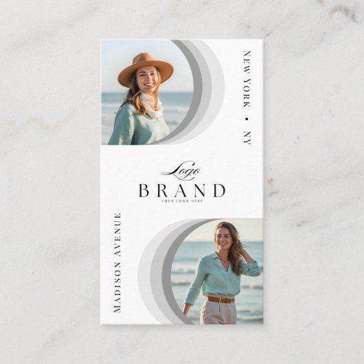 Luxury Minimal Modern Professional 2 Photo Logo 名刺 (正面)