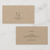 Luxury Minimal Monogram Black Ivory Chic Stylish 名刺 (正面/裏面)