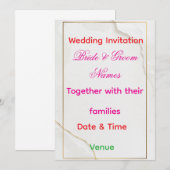 Luxury Minimal Wedding Invitation 7x5 – Editable E 招待状 (正面/裏面)