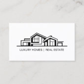 Luxury Minimalist Black & White Real Estate 名刺 (正面)