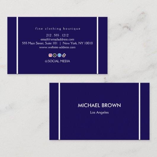 Luxury Minimalist Ivory Boutique Business Card 名刺 (正面/裏面)