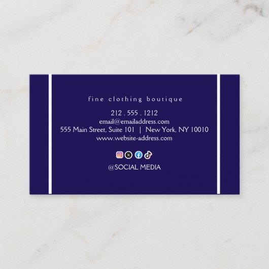 Luxury Minimalist Ivory Boutique Business Card 名刺 (正面)