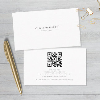 Luxury Minimalist QR Code Professional  名刺