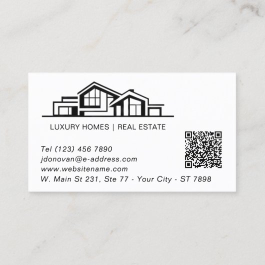 Luxury Minimalist Real Estate Chic Professional 名刺 (裏面)
