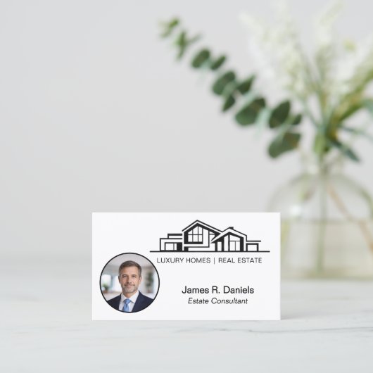Luxury Minimalist Real Estate Chic Professional 名刺 (スタンド正面)