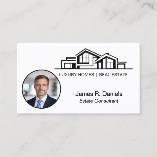 Luxury Minimalist Real Estate Chic Professional 名刺 (正面)