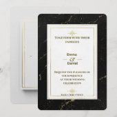 Luxury Minimalist Wedding Invitation Elegant Gold  招待状 (正面/裏面)