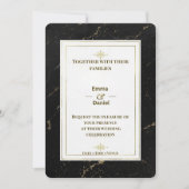 Luxury Minimalist Wedding Invitation Elegant Gold  招待状 (正面)