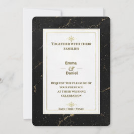 Luxury Minimalist Wedding Invitation Elegant Gold  招待状