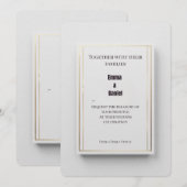 Luxury Minimalist Wedding Invitation Elegant Gold  招待状 (正面/裏面)