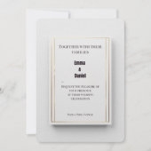 Luxury Minimalist Wedding Invitation Elegant Gold  招待状 (正面)