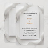 Luxury Minimalist Wedding Invitation Elegant Gold  招待状 (正面/裏面)