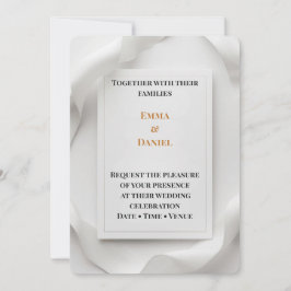 Luxury Minimalist Wedding Invitation Elegant Gold  招待状