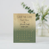 Luxury Mint Gold Glitter Calendar Save the Date  案内ポストカード (スタンド正面)