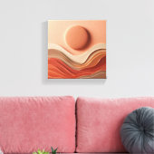 Luxury Modern 3D Abstract  - Layered Hill キャンバスプリント (インサイチュ (リビング))