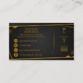 Luxury Modern Black and Gold Barbershop 名刺 (裏面)