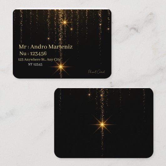 Luxury Modern Black and Gold Professional Business 名刺 (正面/裏面)