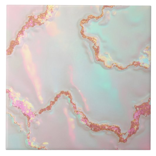 Luxury Modern Blush Pink Soft Mint Gold Collection タイル (正面)