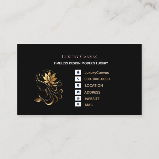 Luxury Modern Custom QR Code Beauty Business Card 名刺 (裏面)