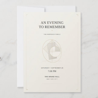 Luxury Modern Editorial Invitation Template 招待状